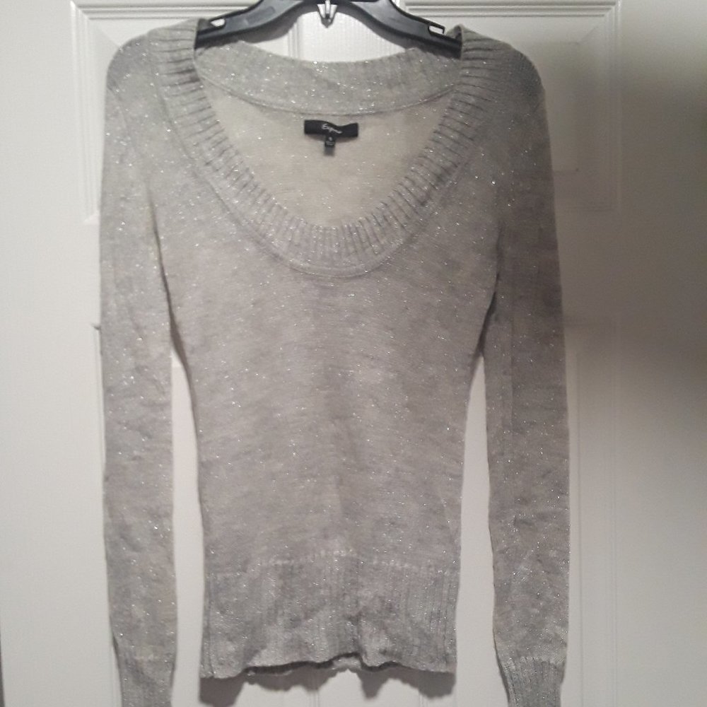 Express Thin Silver Sparkly Sweater